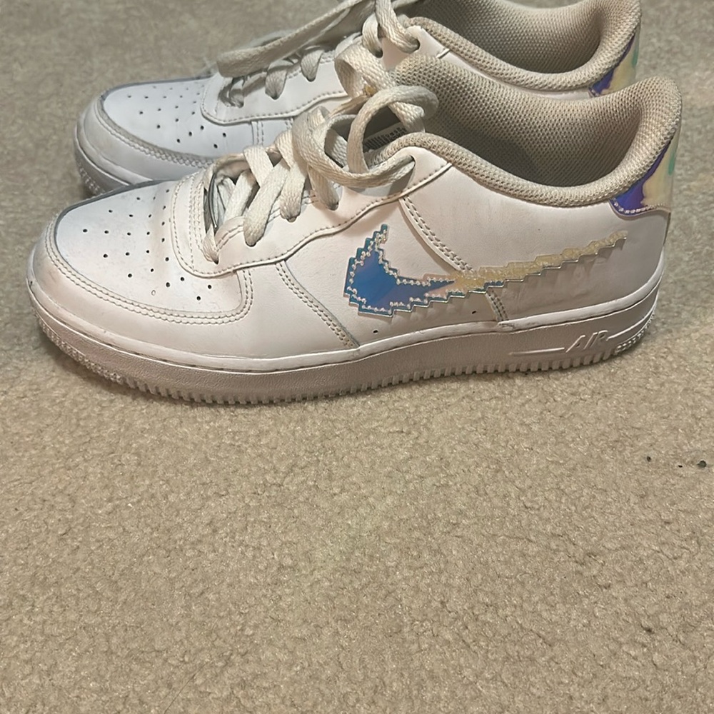 Nike Air Force One Shoes White Iridescent